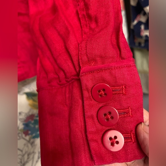Coldwater Creek size 14 100% Linen red jacket - Picture 4 of 8